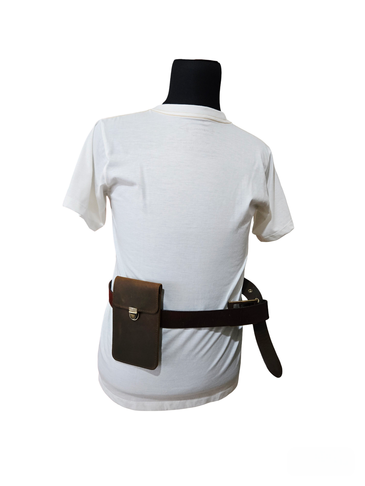 Handmade medieval waist belt flat pouch