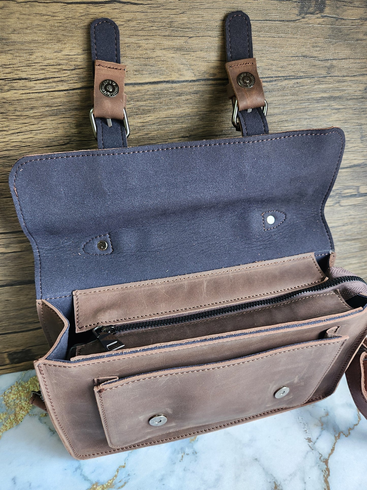 Leather Rainbow Cat Satchel bag
