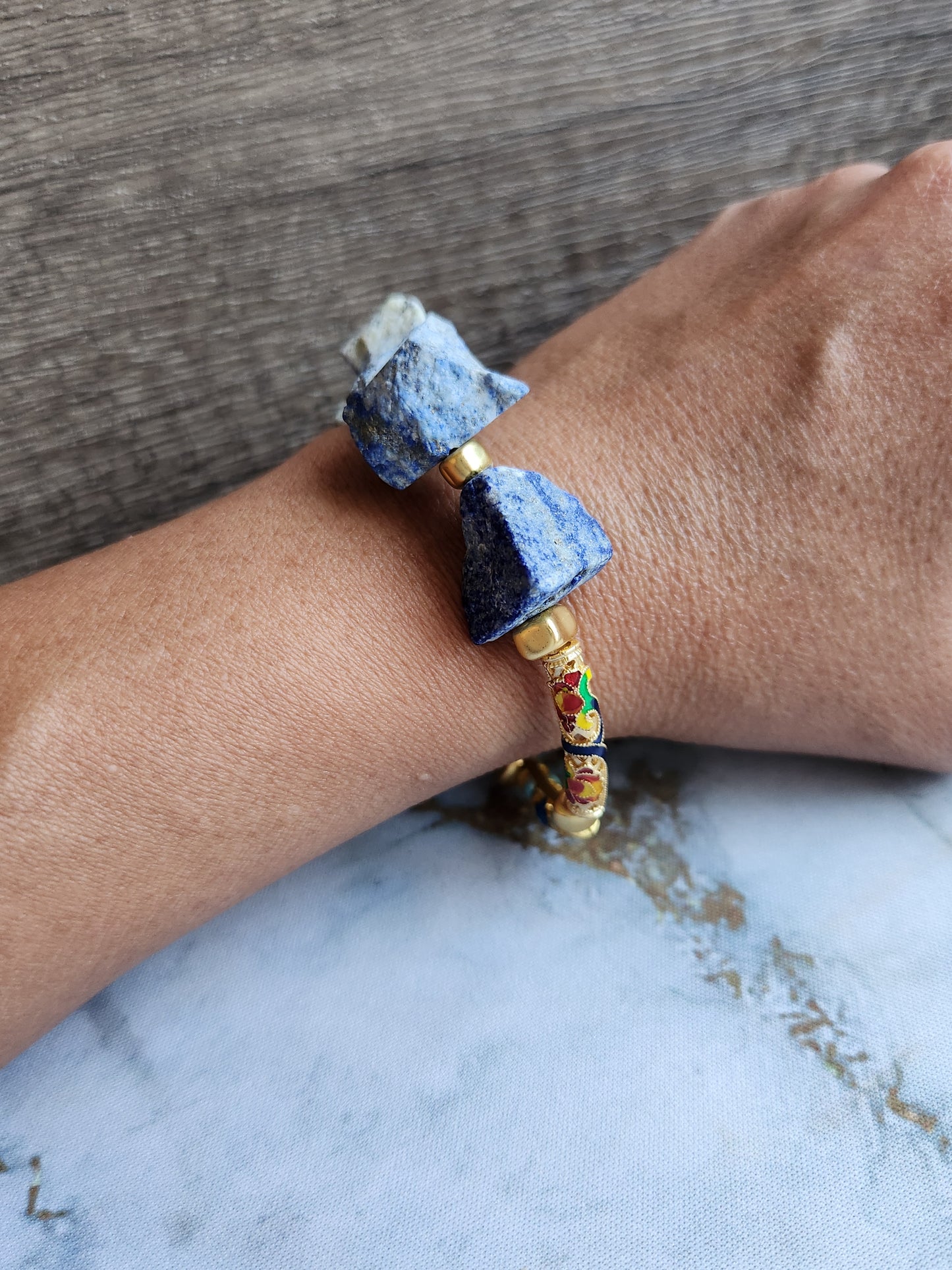 Anak Pearl and Lapis Lazuli Peranakan Bracelet