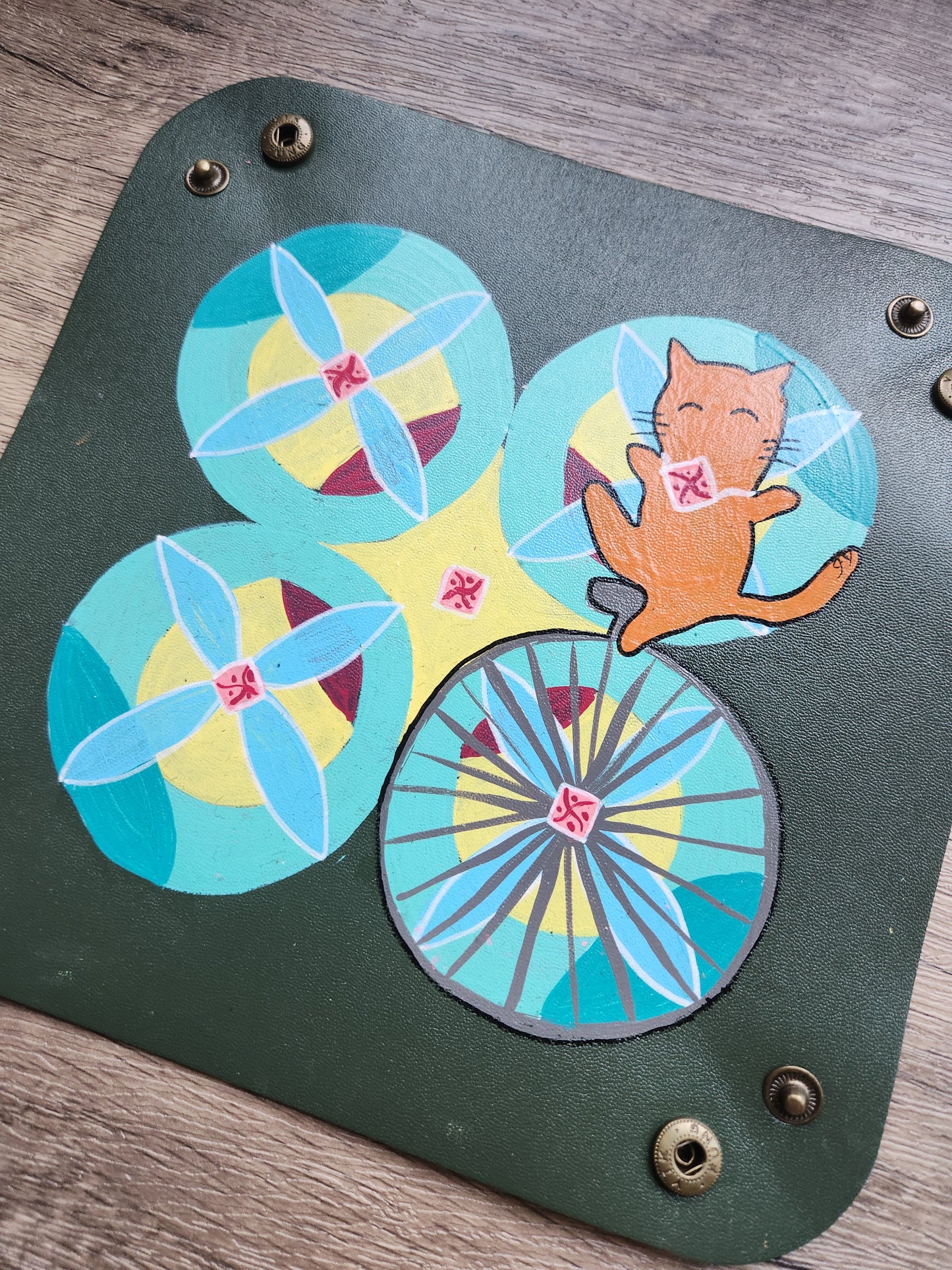 Anak Peranakan Tile Cat Unicycle Trinket Tray