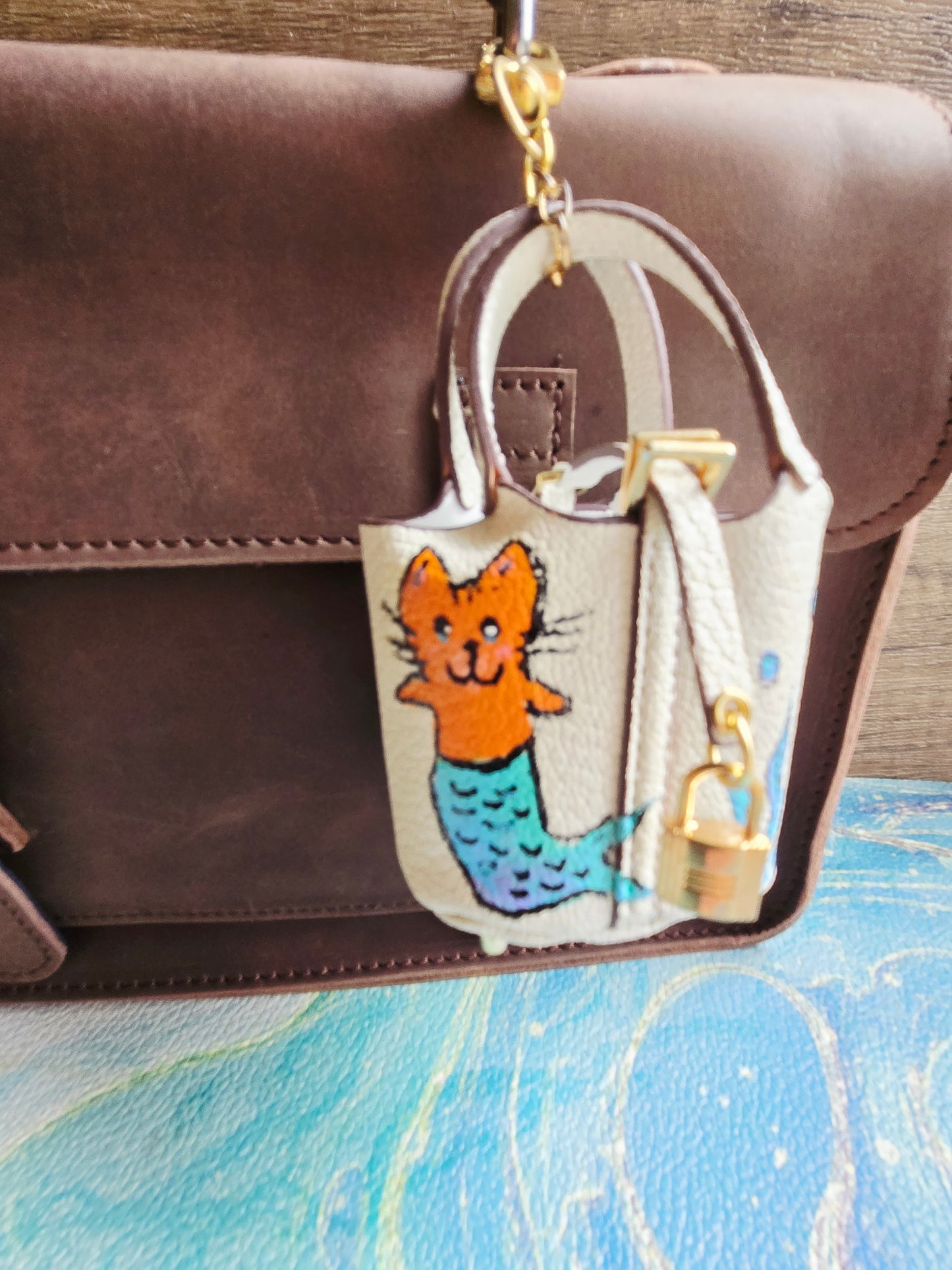 White Mermaid's Purse Bag Charm