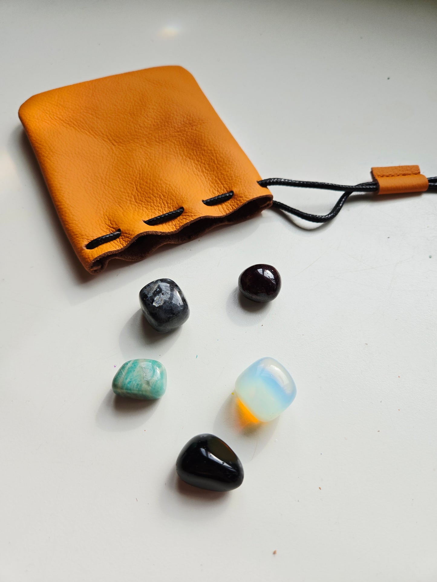 Handmade medieval drawstring pouch