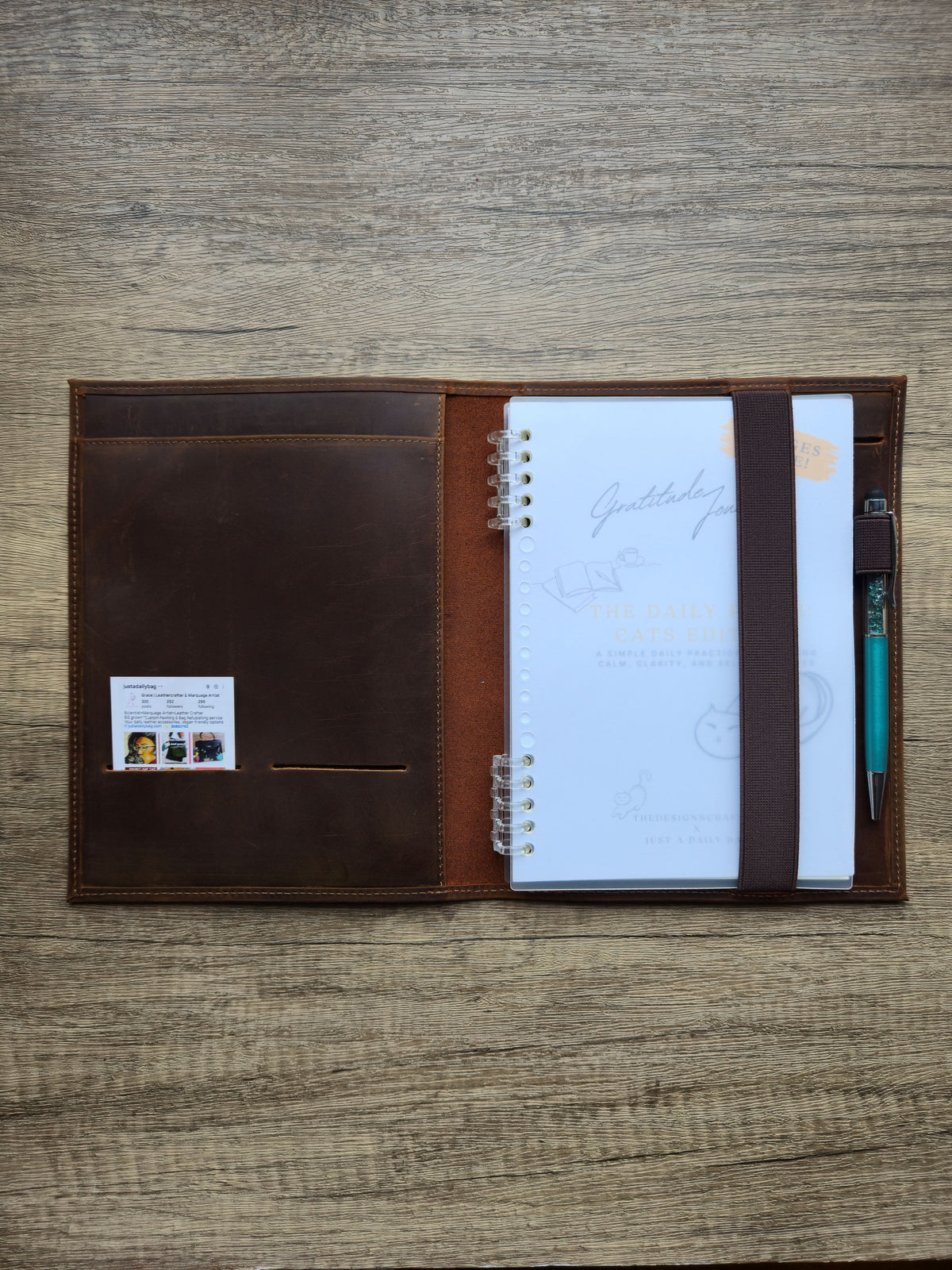 Leather Journal Cover- A Chaotic London Bus
