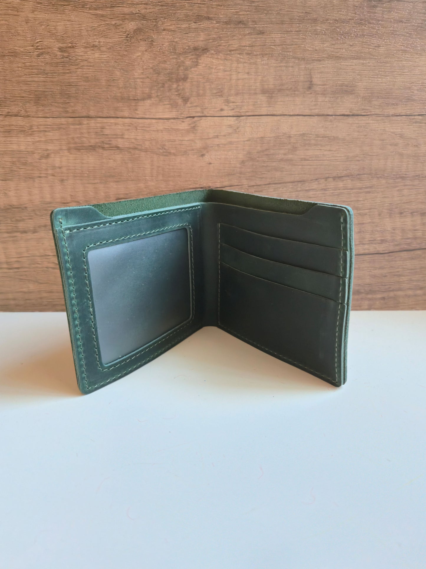 Green Crazy Horse Leather Wallet