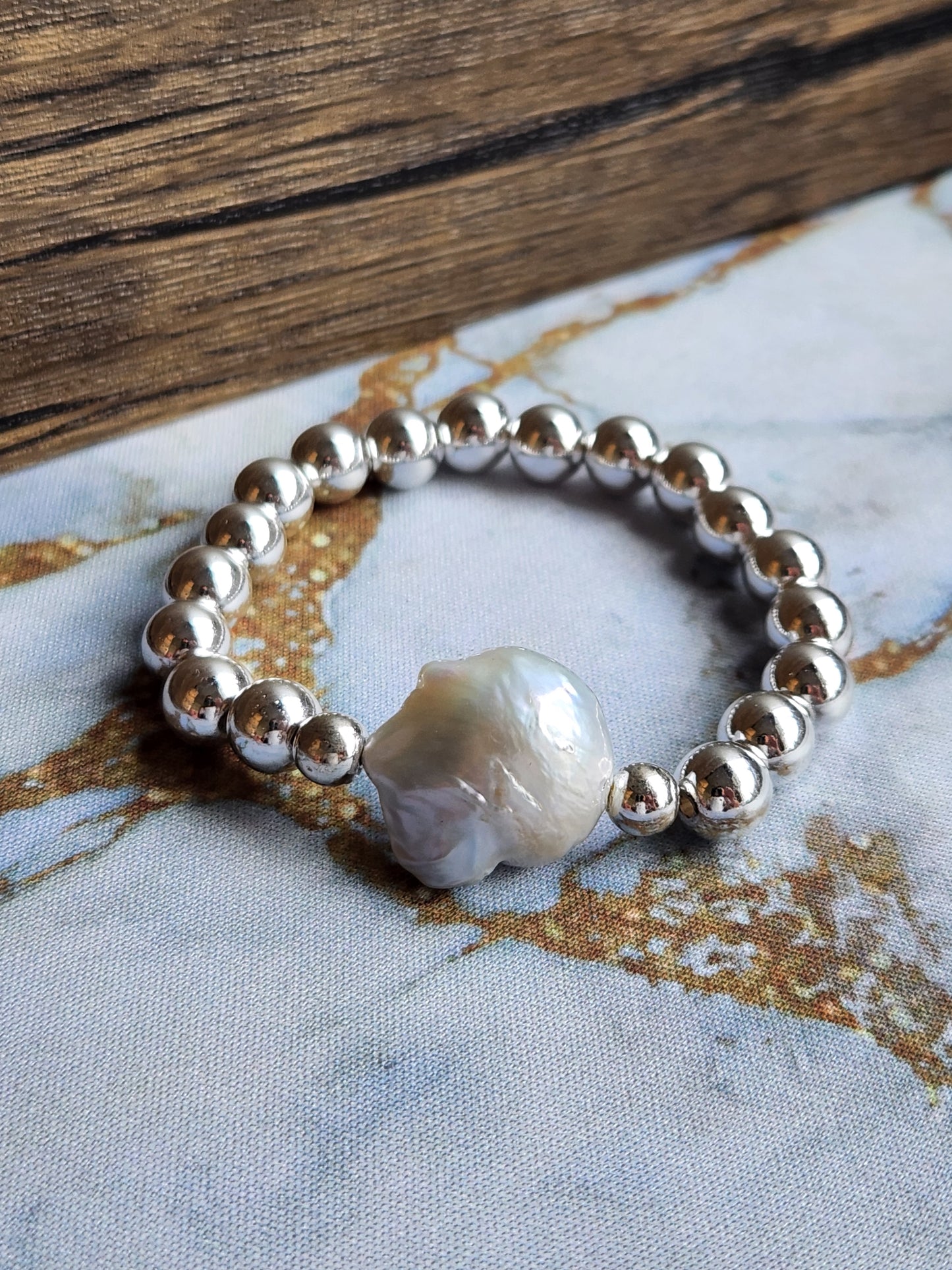 Strength Bracelet- Single Baroque Pearl