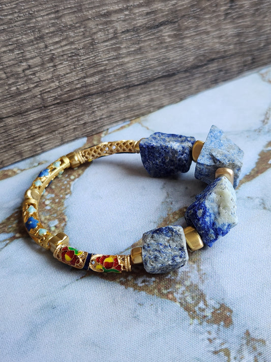 Anak Pearl and Lapis Lazuli Peranakan Bracelet