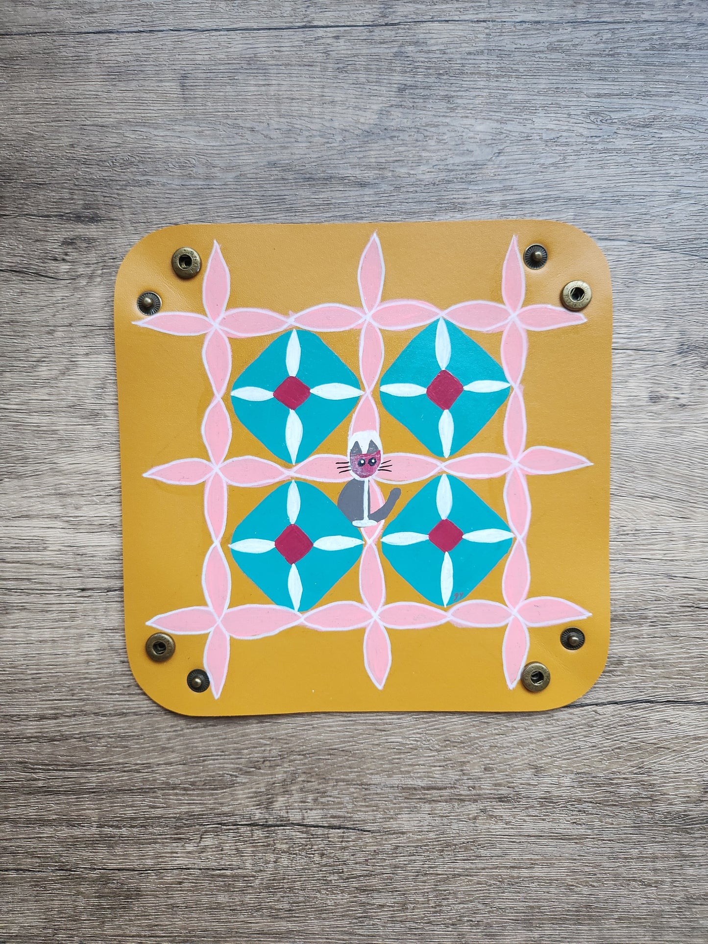 Anak Peranakan Tile Cat Wine Trinket Tray