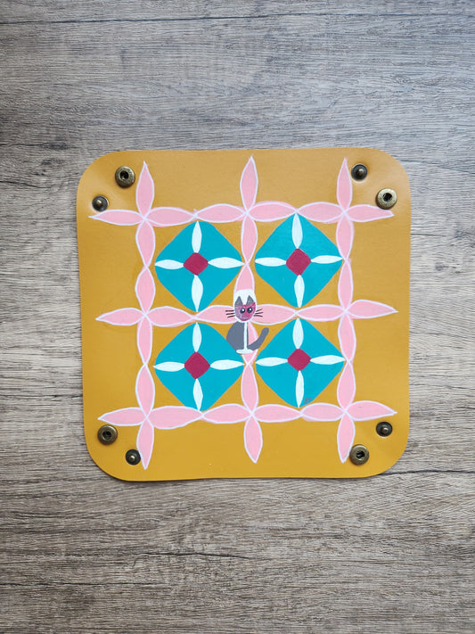 Anak Peranakan Tile Cat Wine Trinket Tray