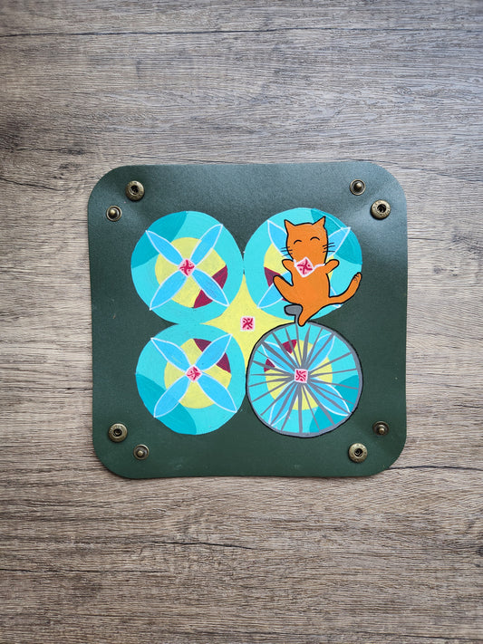 Anak Peranakan Tile Cat Unicycle Trinket Tray