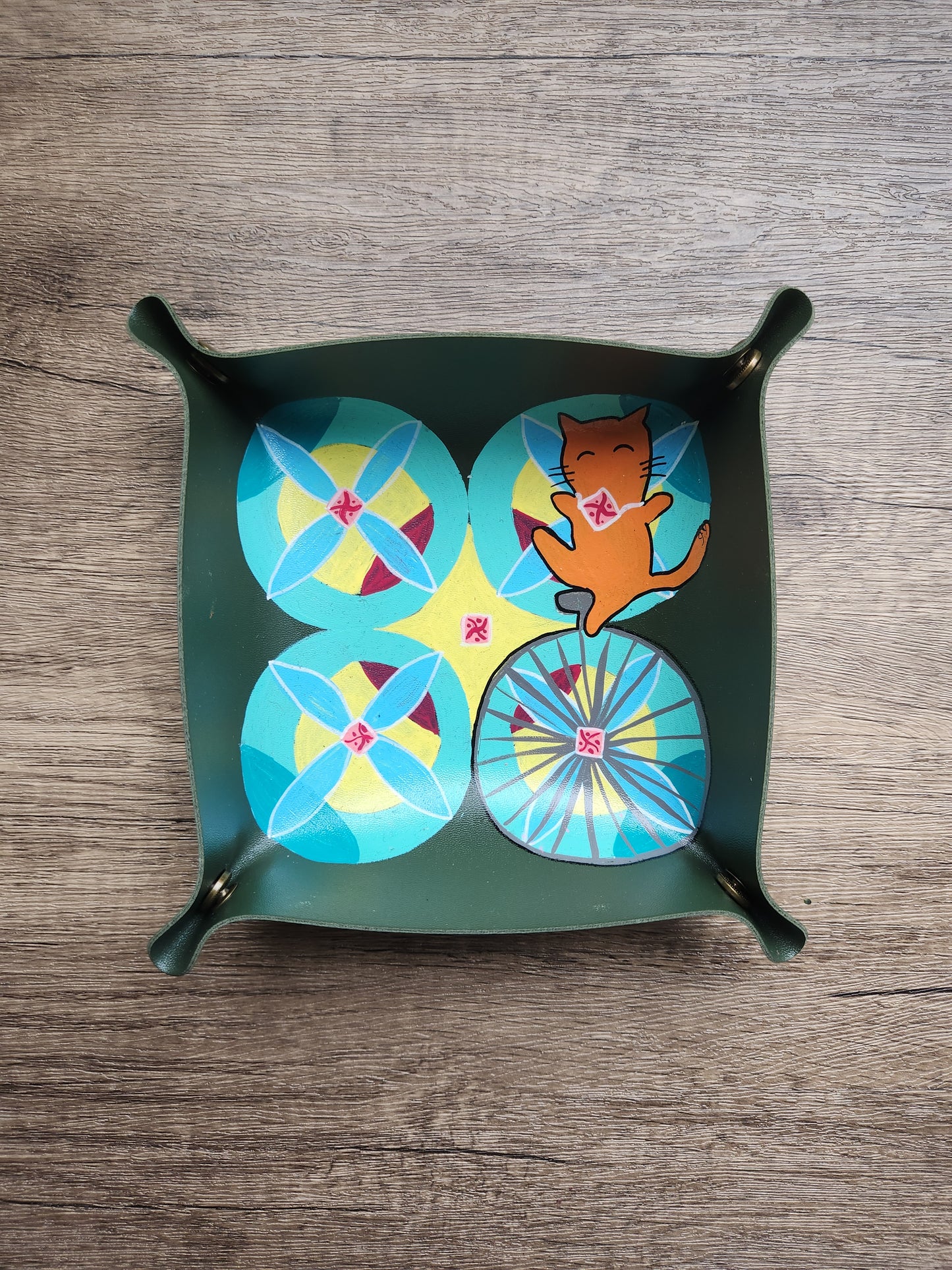Anak Peranakan Tile Cat Unicycle Trinket Tray