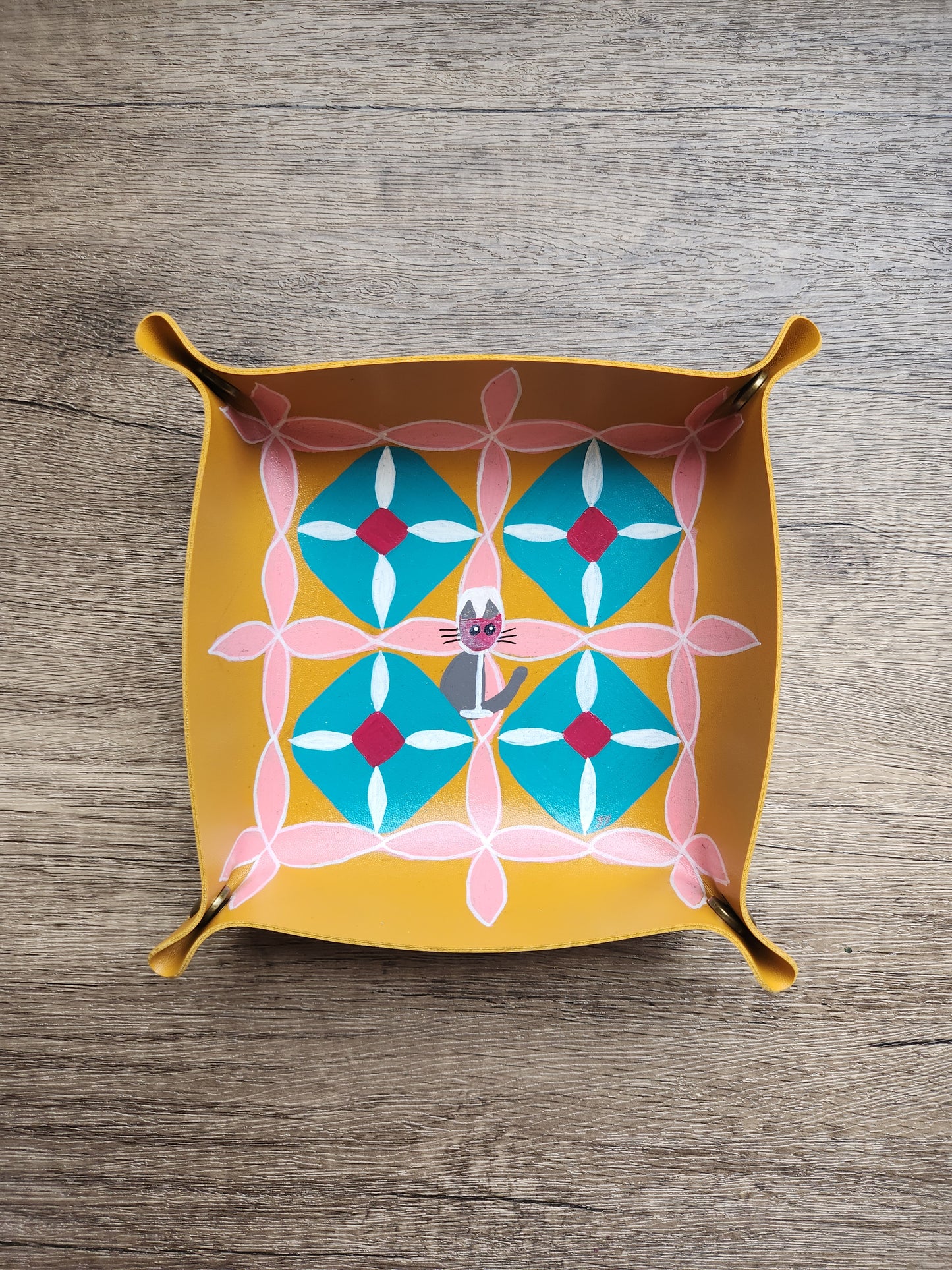 Anak Peranakan Tile Cat Wine Trinket Tray