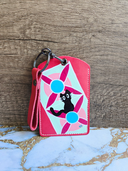Anak Cat Peranakan Tile Red Lanyard Card Holder