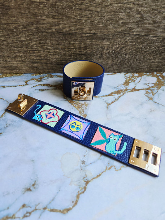 Anak Peranakan Cat Tile Navy Blue Bracelet