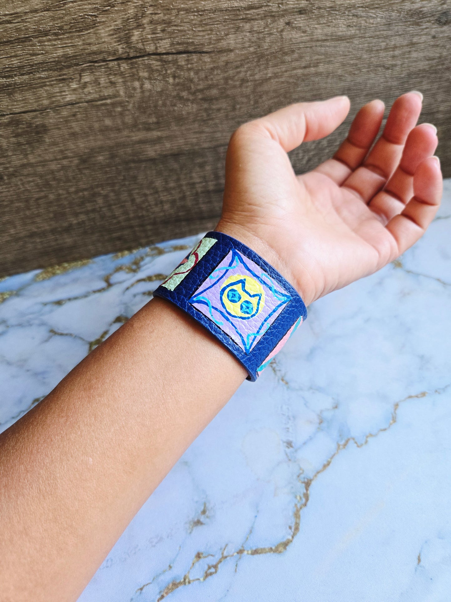 Anak Peranakan Cat Tile Navy Blue Bracelet
