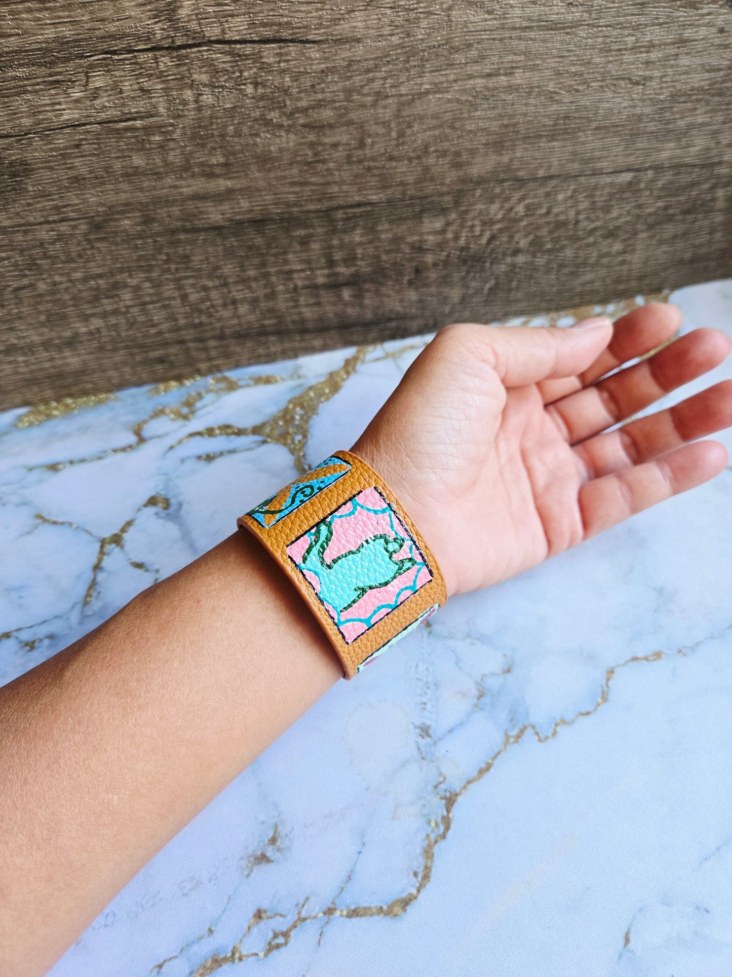 Anak Peranakan Cat Tile Tan Bracelet