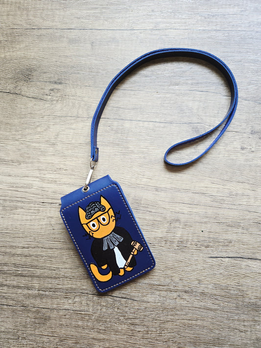 Lawyer Cat Lanyard Card Holder