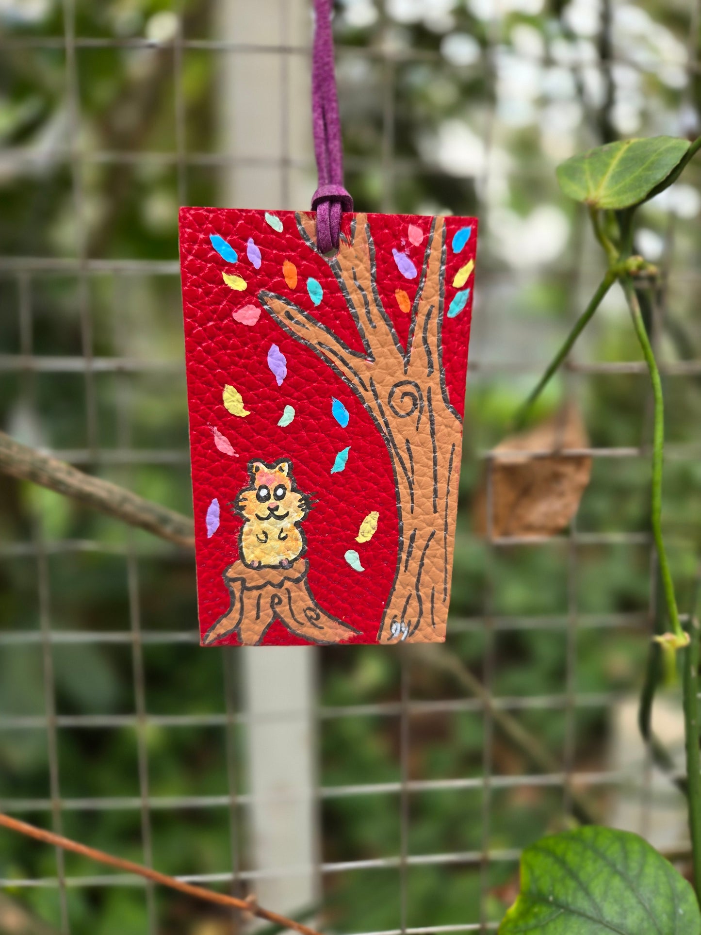 Into the Woods Hamster Leather Bookmark