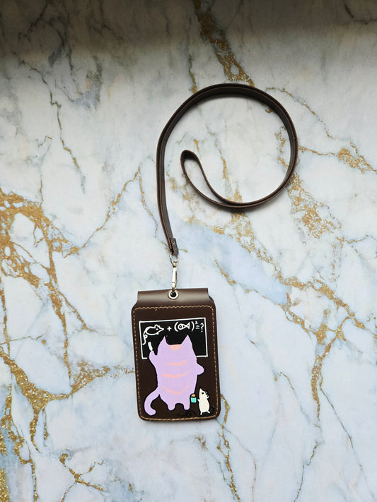 Educator Cat Lanyard Card Holder