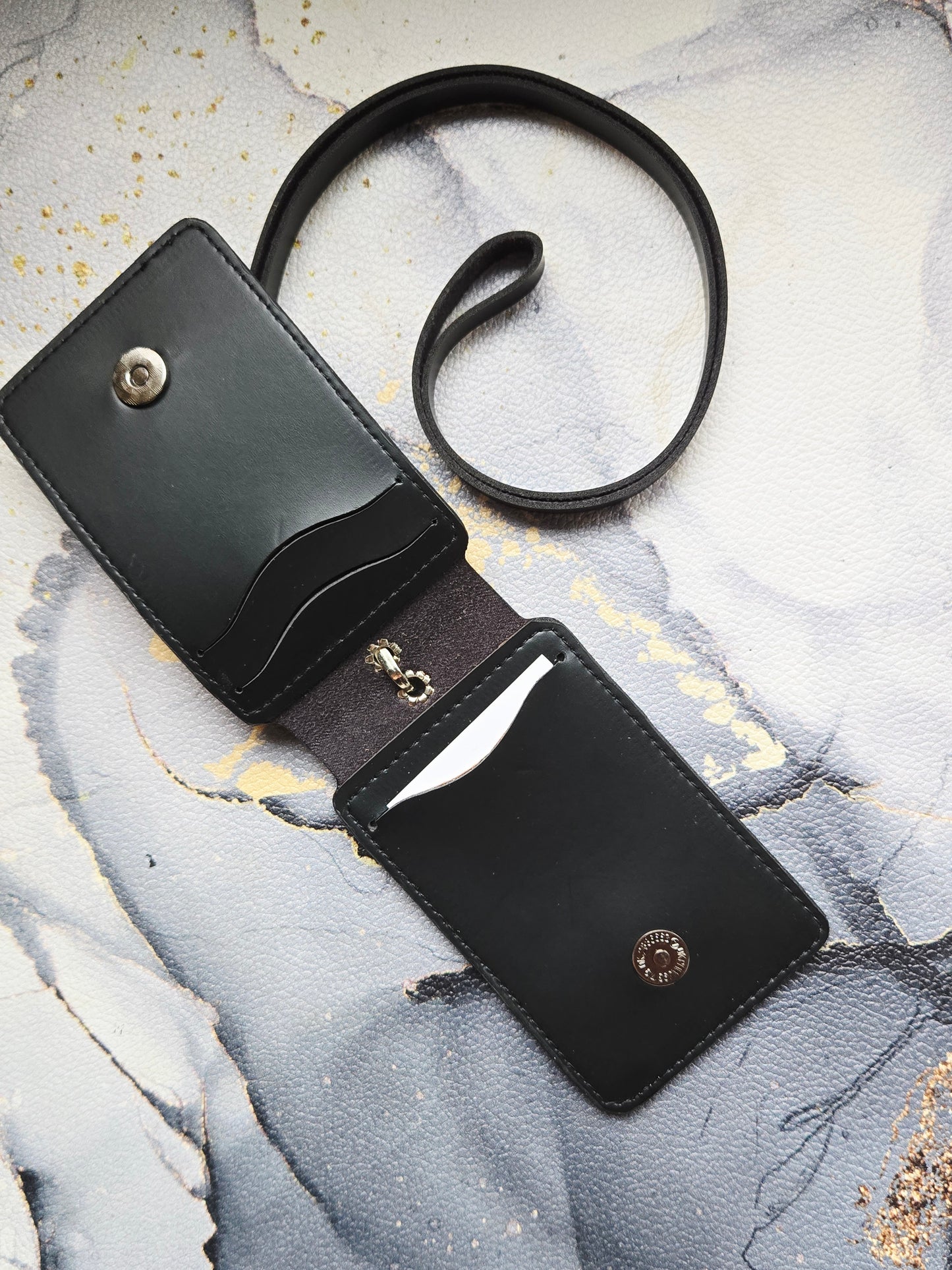 Tarot Cat black Lanyard Card Holder