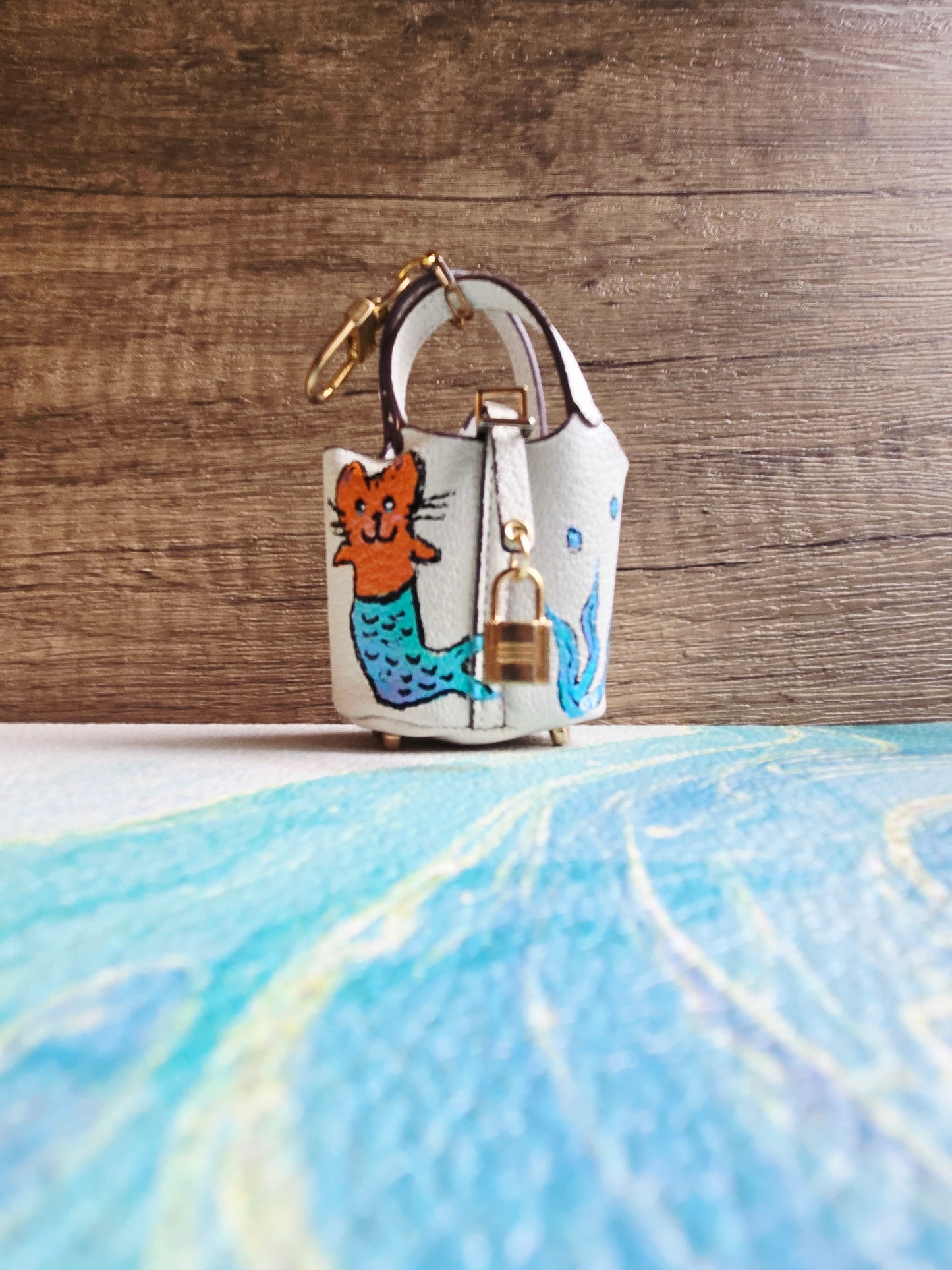 White Mermaid's Purse Bag Charm