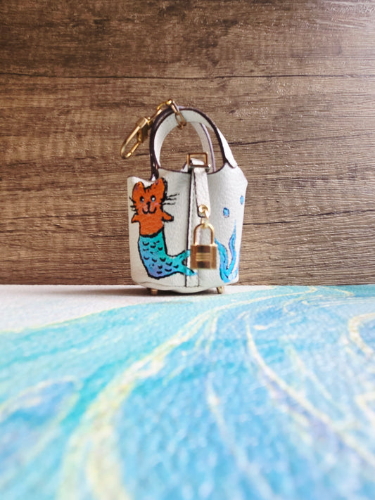 White Mermaid's Purse Bag Charm