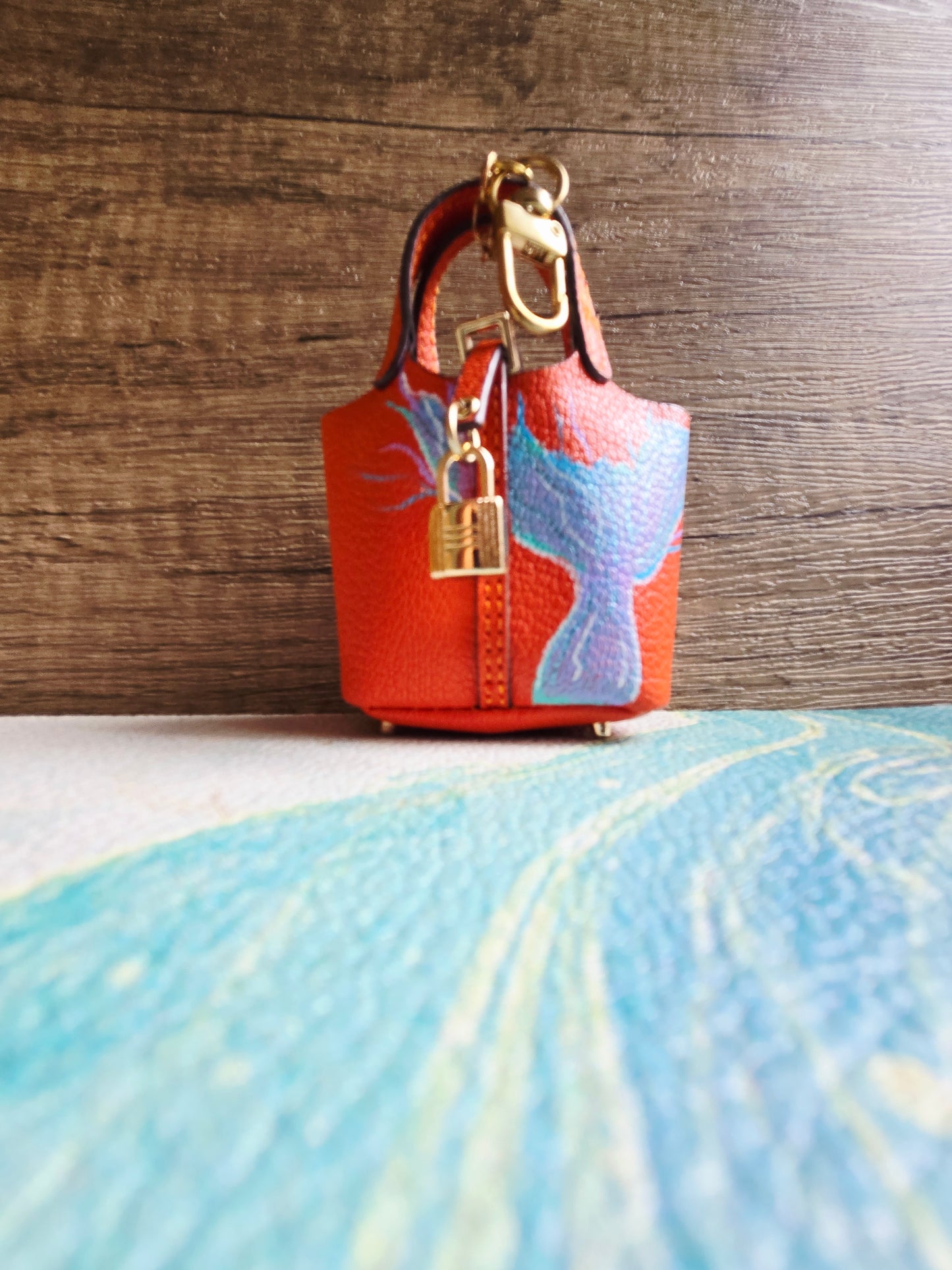 Orange Mermaid's Purse Bag Charm