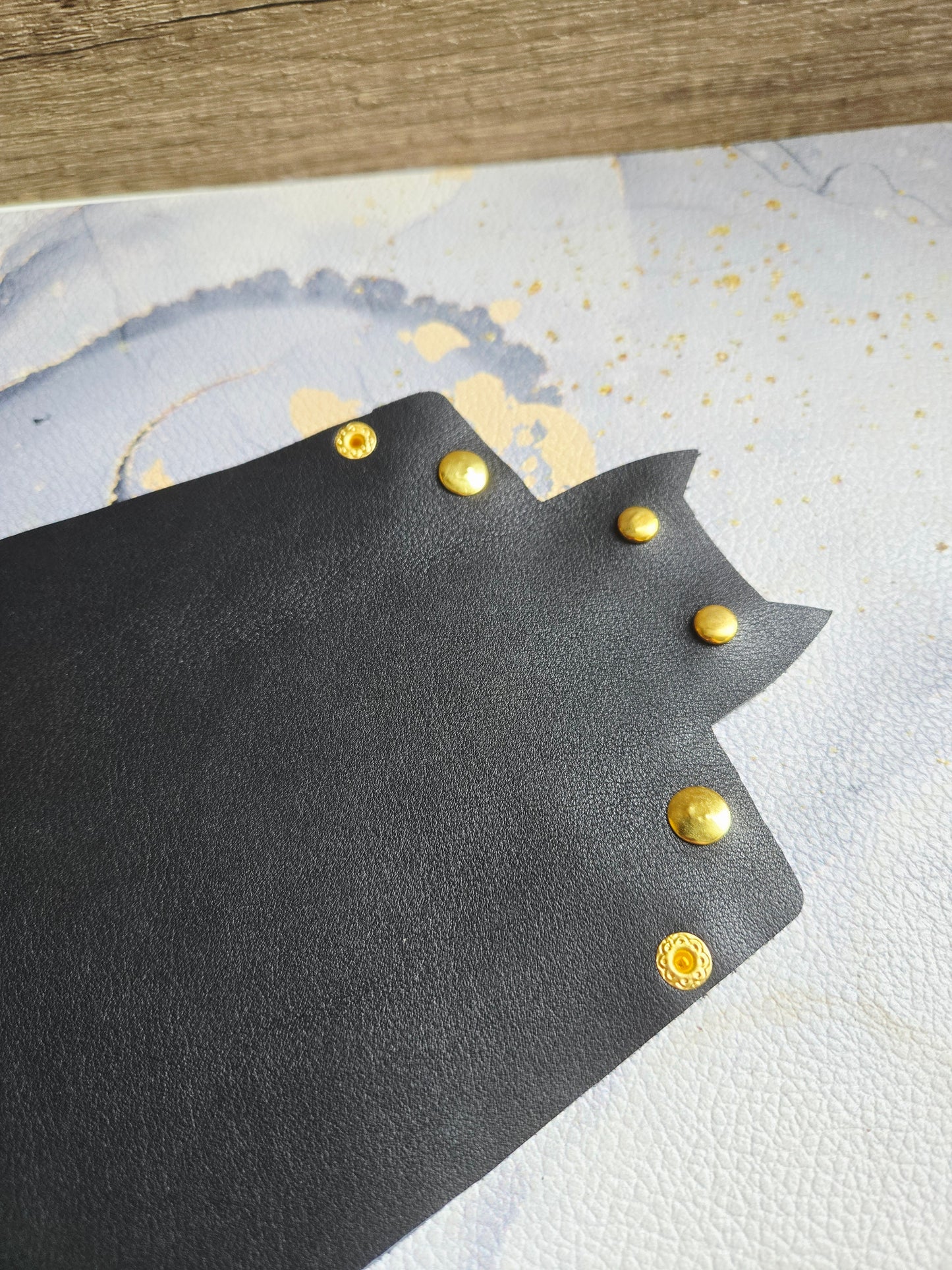 Leather Black Cat Collapsible Trays