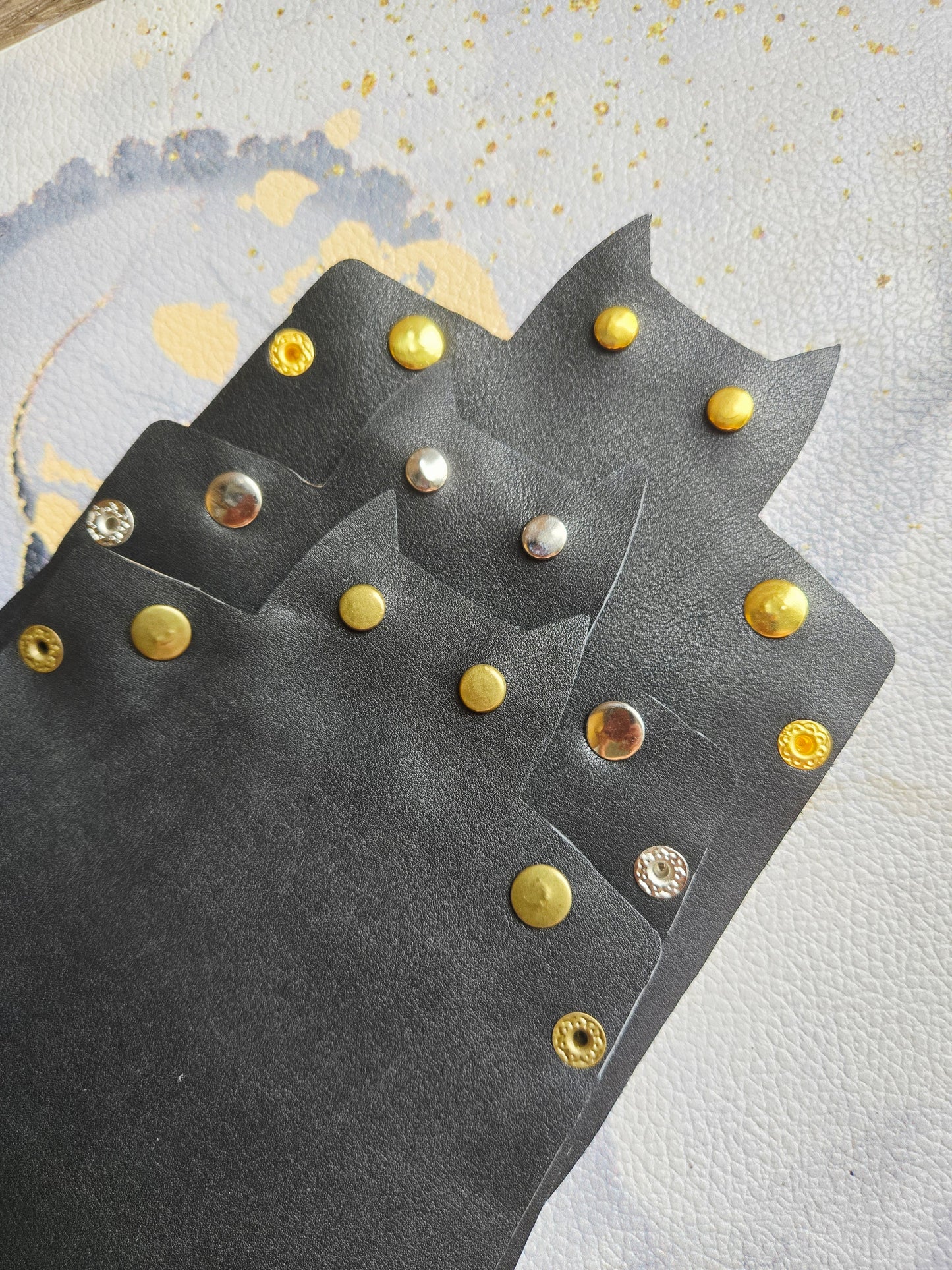 Leather Black Cat Collapsible Trays