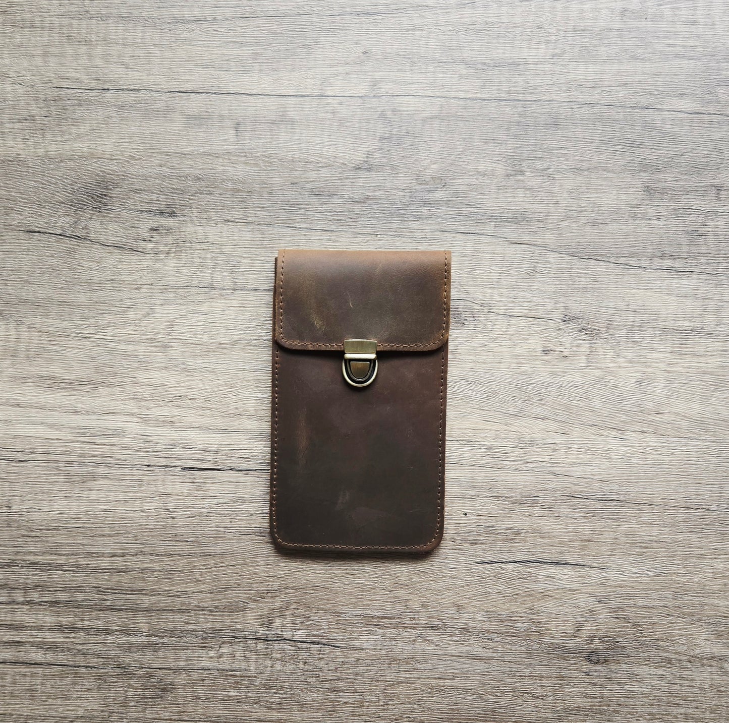 Handmade medieval waist belt flat pouch