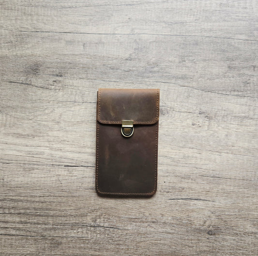 Handmade medieval waist belt flat pouch