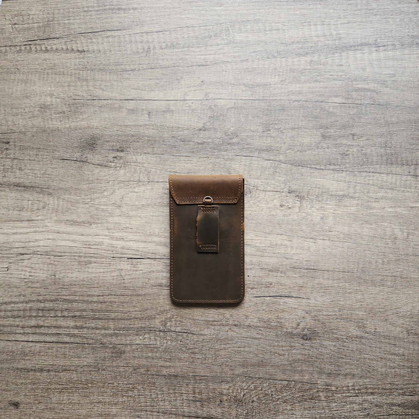 Handmade medieval waist belt flat pouch