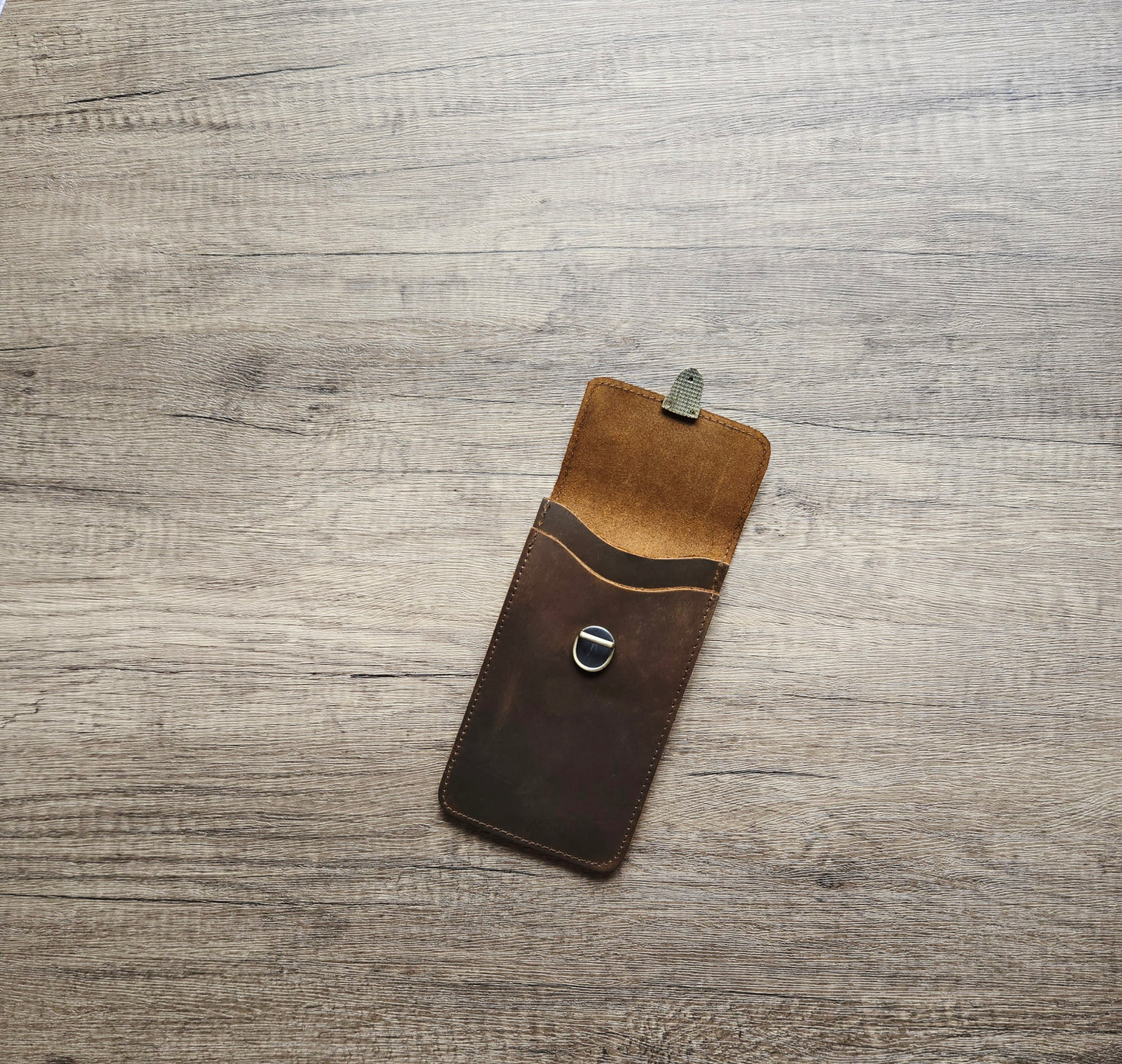 Handmade medieval waist belt flat pouch