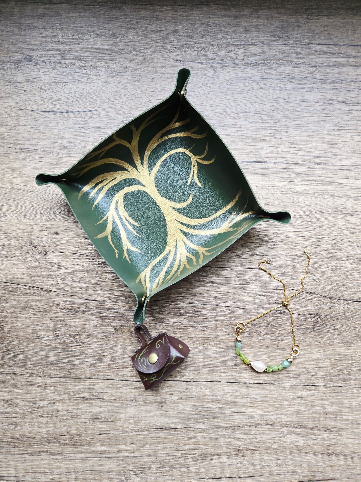 L'Arbor Aureum- Green Trinket Tray