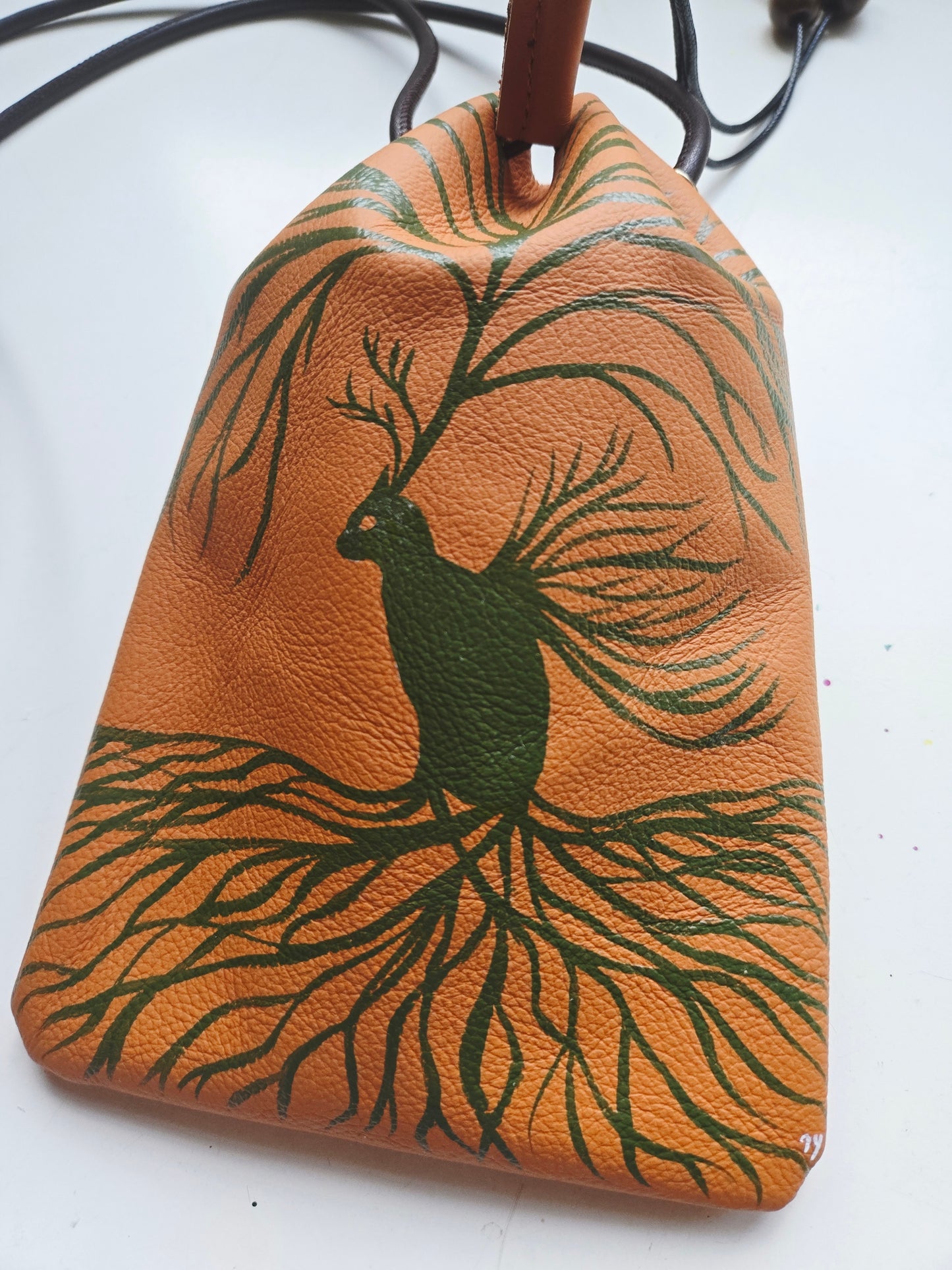 Wisdom Cat Tree - Handmade medieval drawstring bag