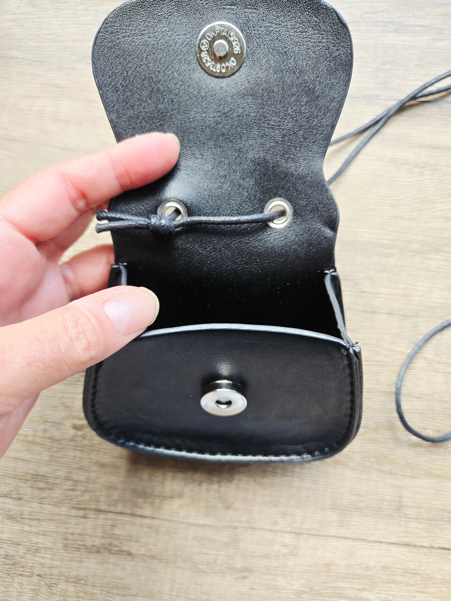 Handmade medieval black mini crossbody bag