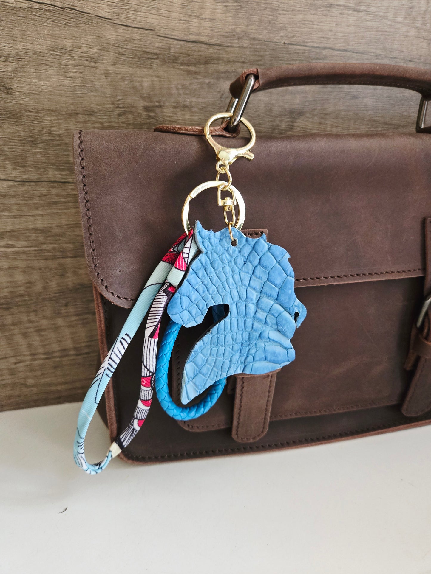Gallop into Wealth (马上发财) Croc Leather Horse Bag Charm