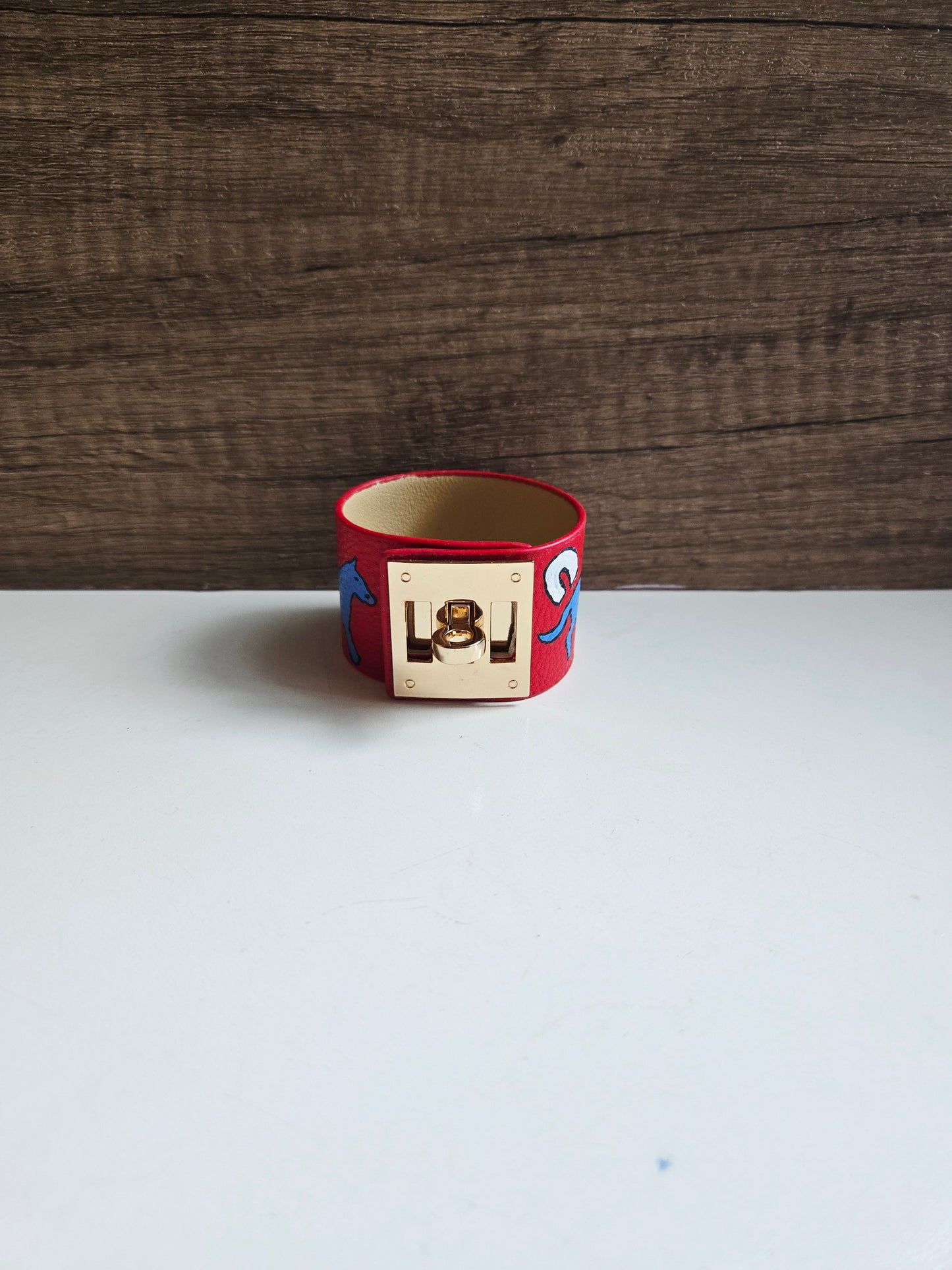 Gallop into Wealth (马上发财) Red Vegan Leather Horse Bracelet