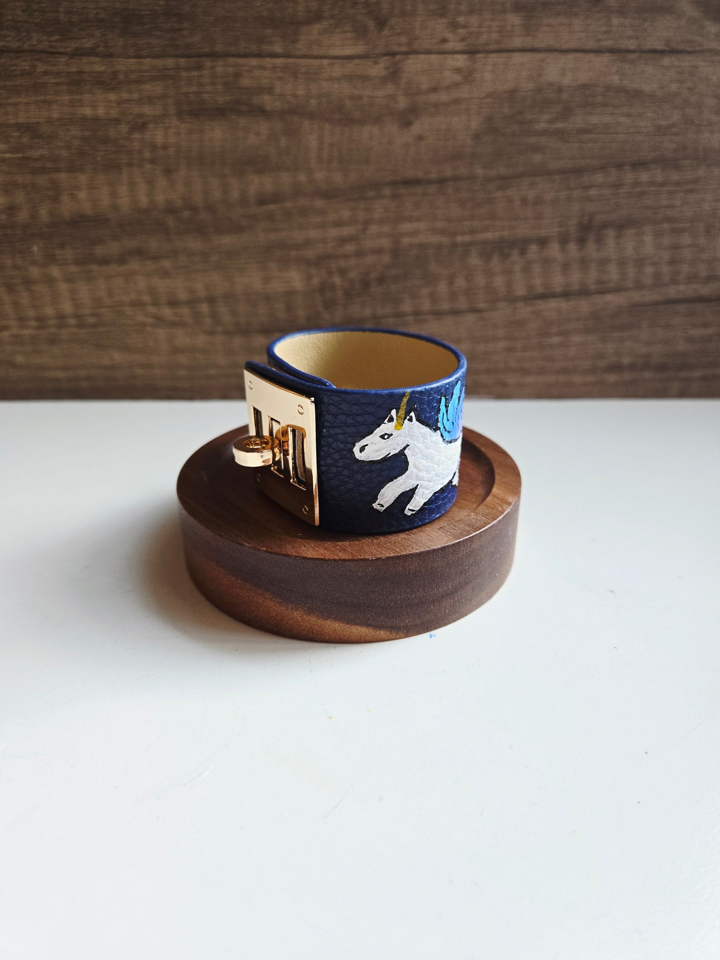 Gallop into Wealth (马上发财) Blue Vegan Leather Horse Bracelet