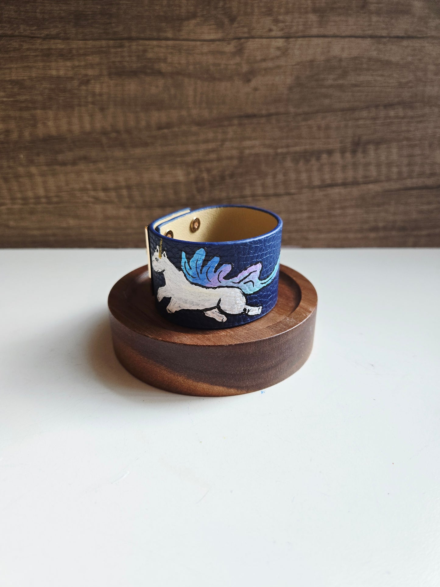 Gallop into Wealth (马上发财) Blue Vegan Leather Horse Bracelet