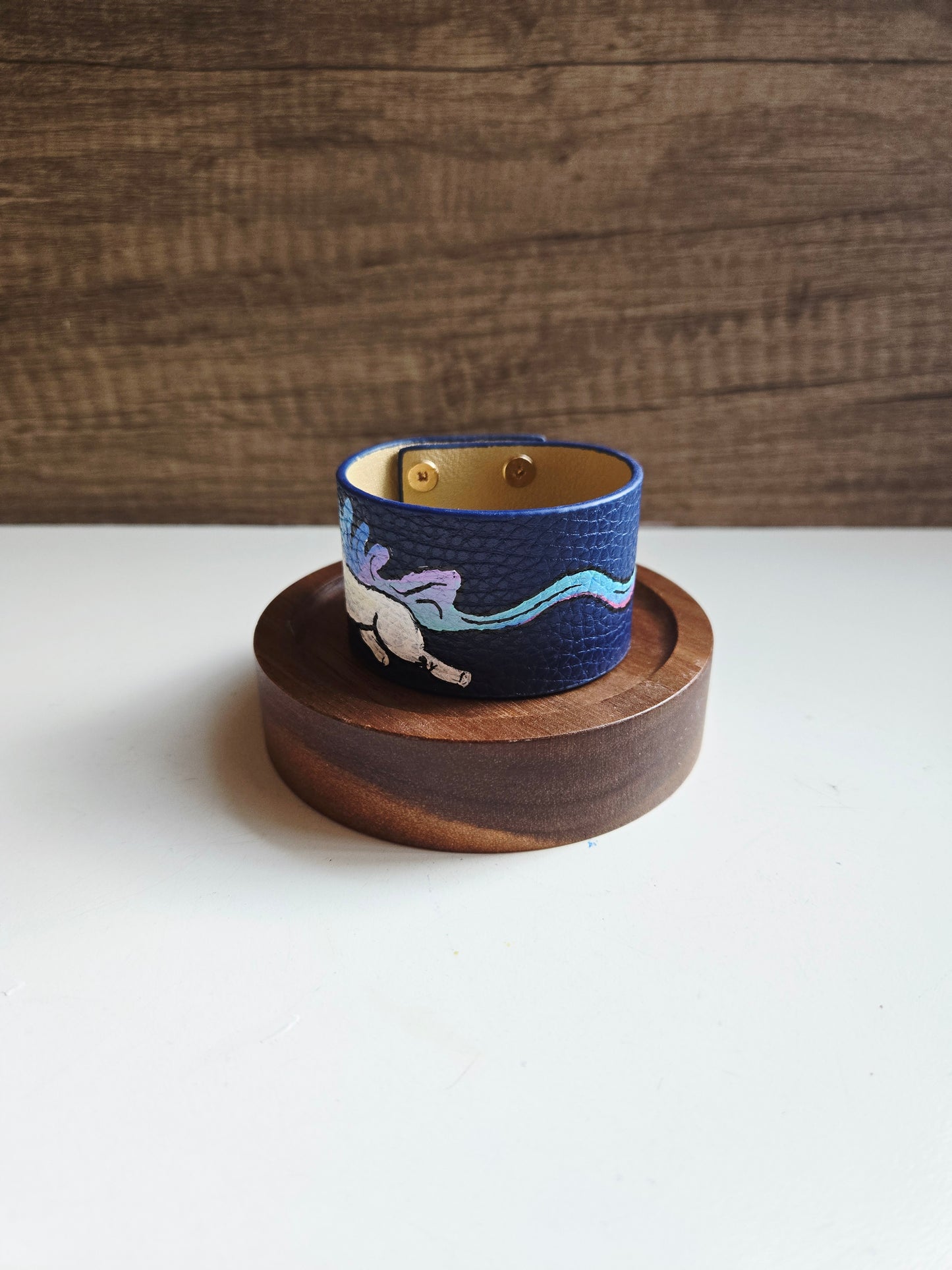 Gallop into Wealth (马上发财) Blue Vegan Leather Horse Bracelet