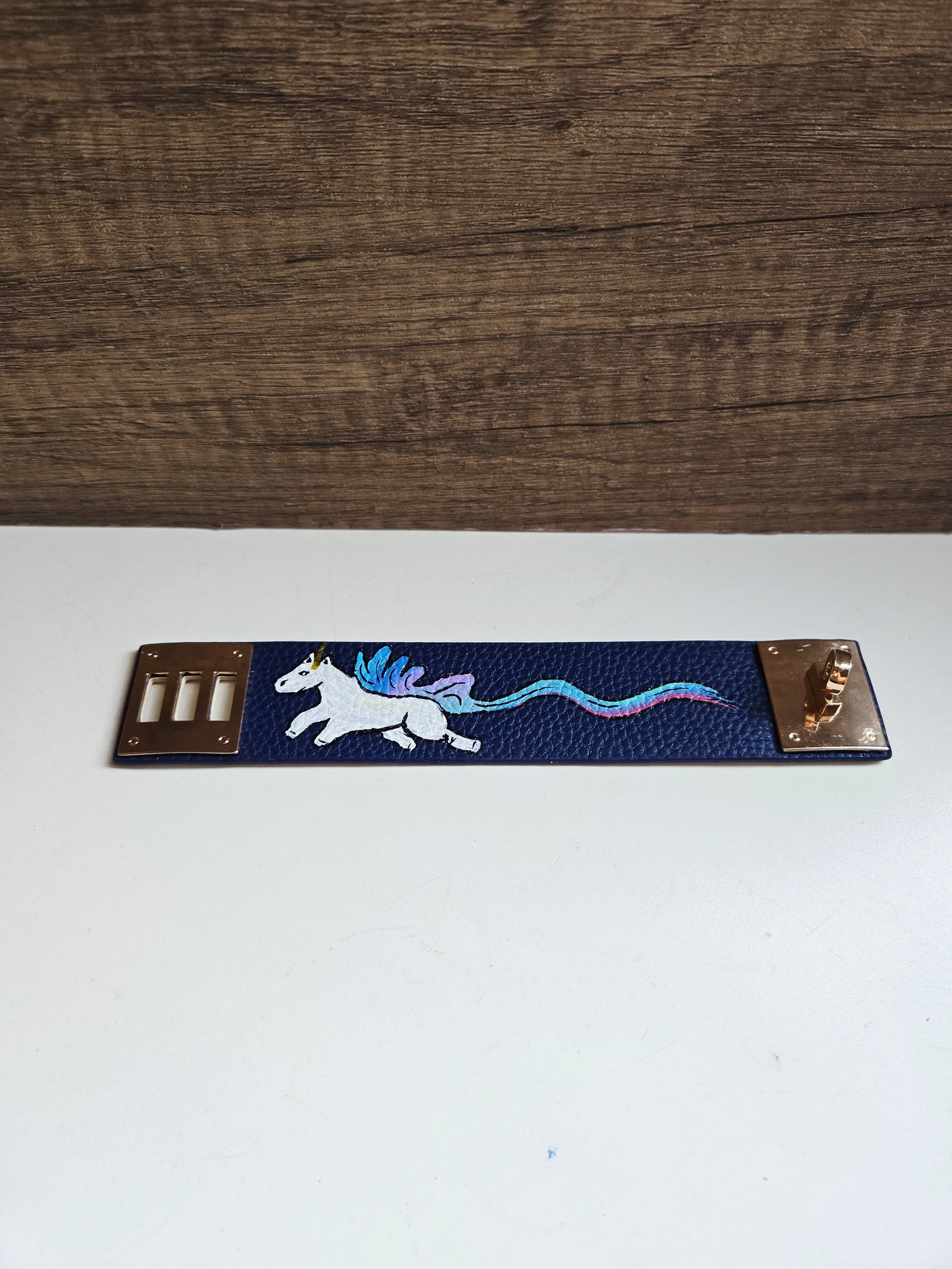 Gallop into Wealth (马上发财) Blue Vegan Leather Horse Bracelet