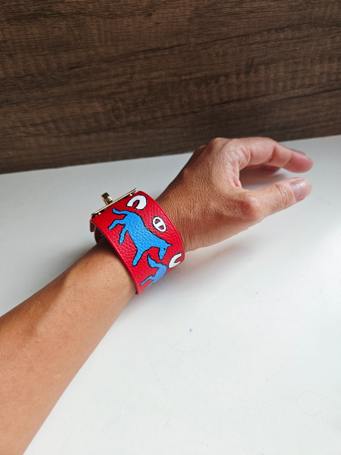Gallop into Wealth (马上发财) Red Vegan Leather Horse Bracelet