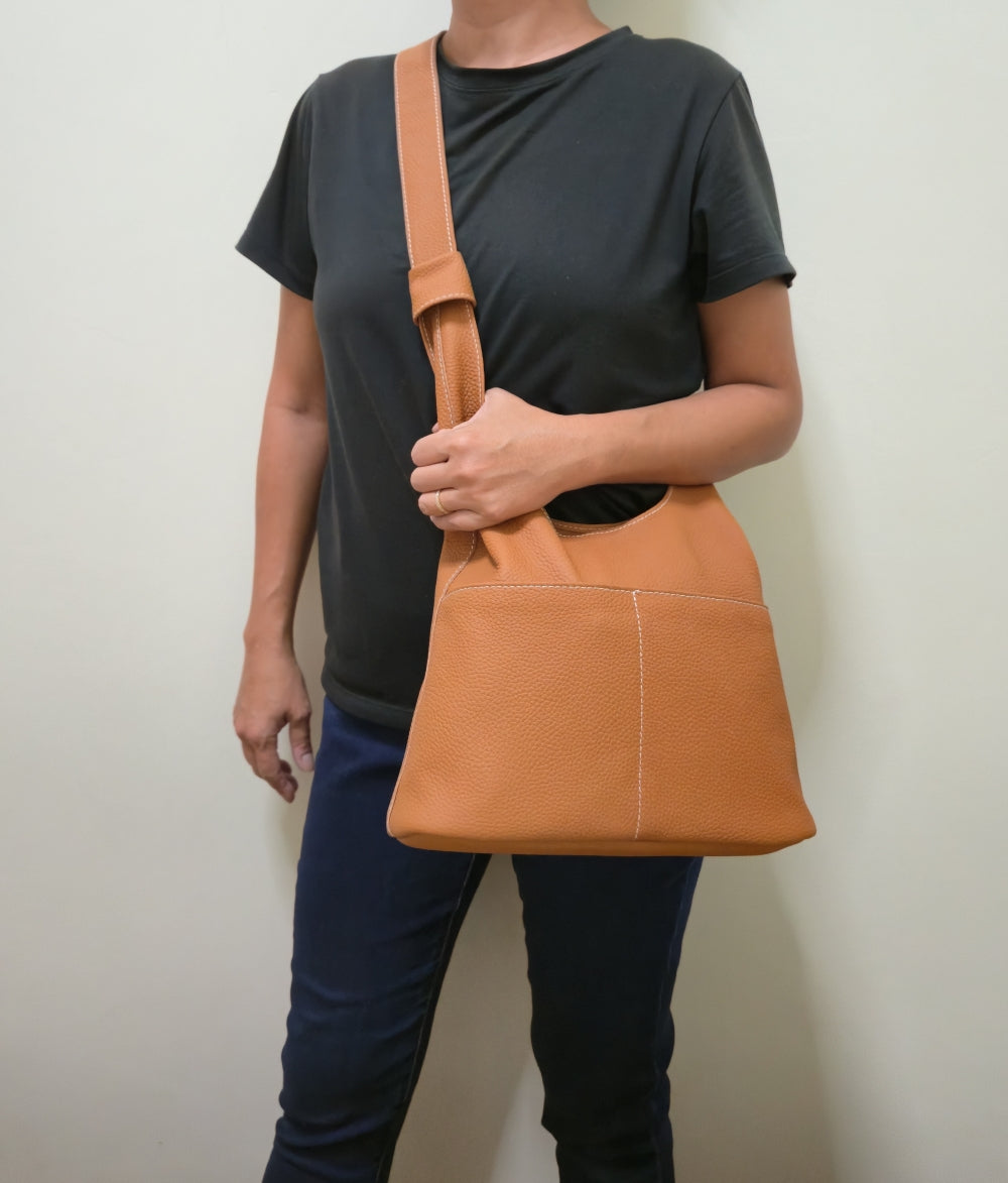 Handmade Leather Hobo Bag