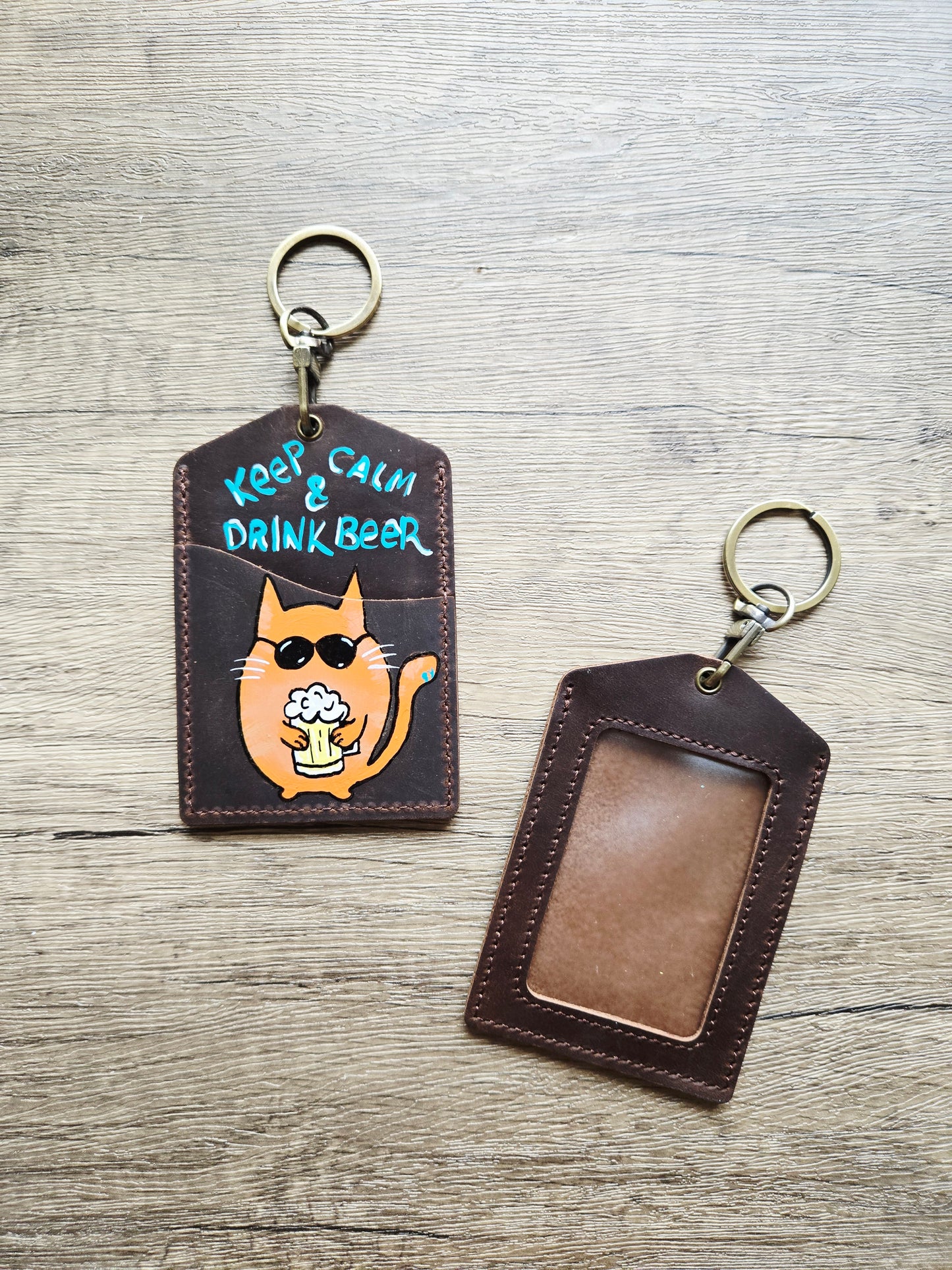 Tipsy Tails - Keep Calm and Drink Beer Lanyard Card Holder