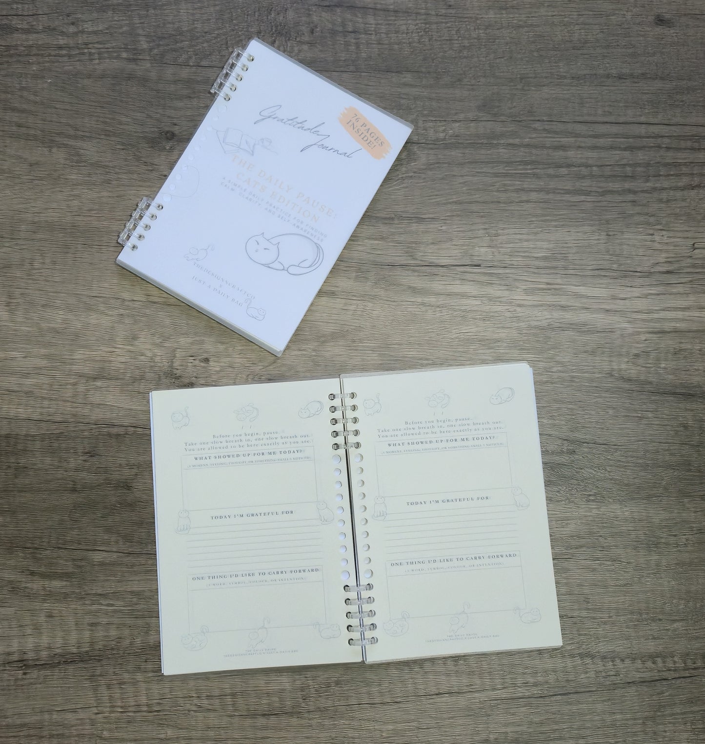 Gratitude Journal A5 (option of Leather Journal Cover)
