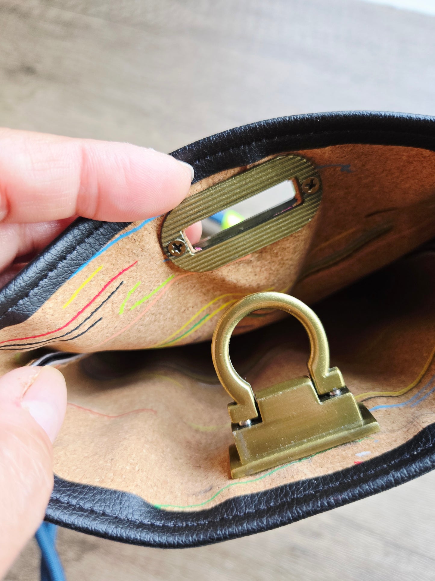 Cactus Leather Sling Bag with Turn Lock