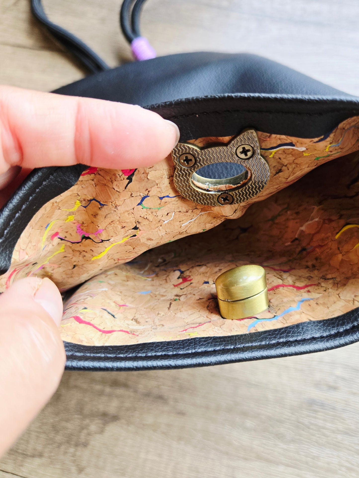 Cactus Leather Sling Bag with Turn Lock