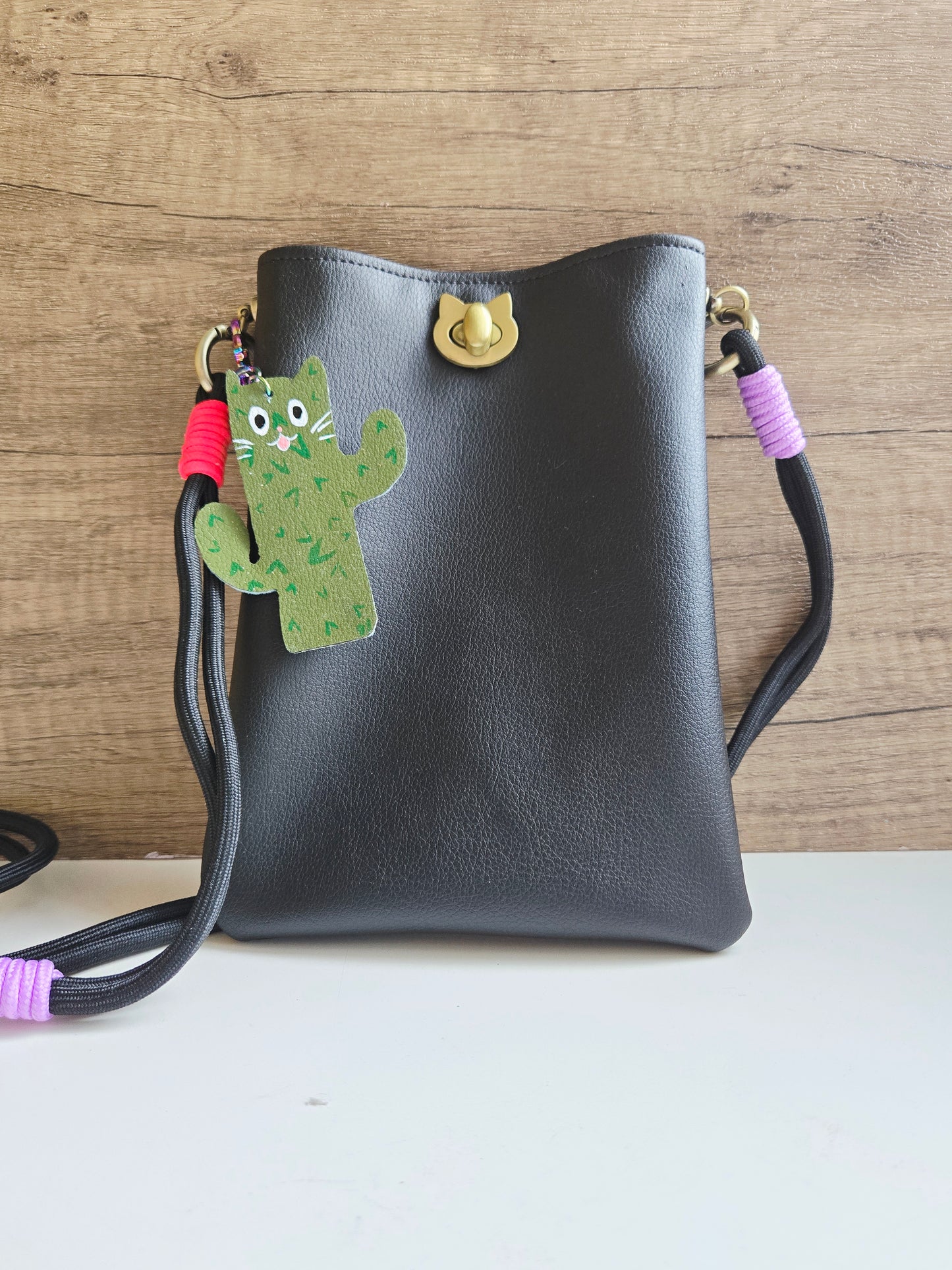 Cactus Leather Bag Charm/Keychain