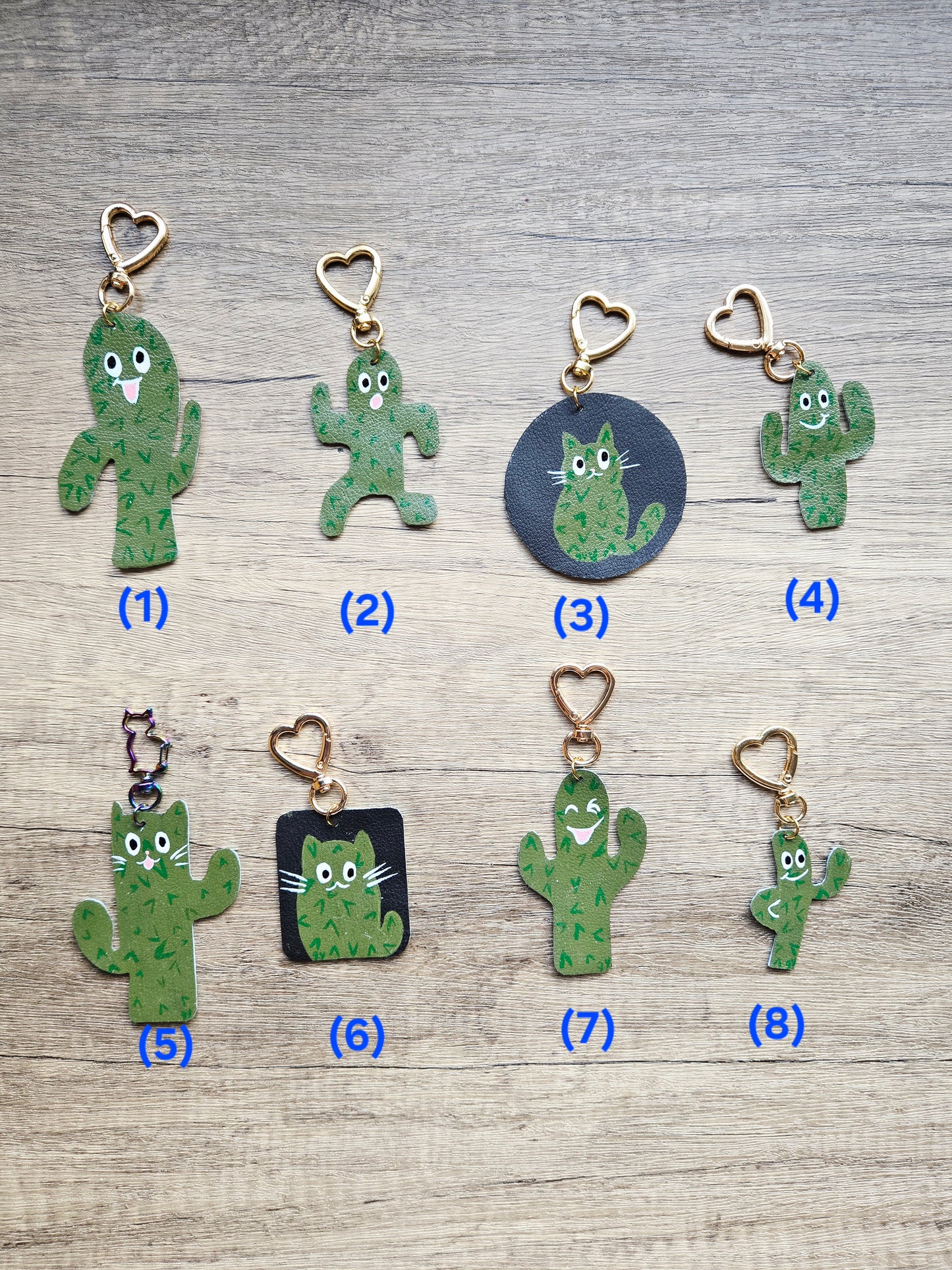 Cactus Leather Bag Charm/Keychain