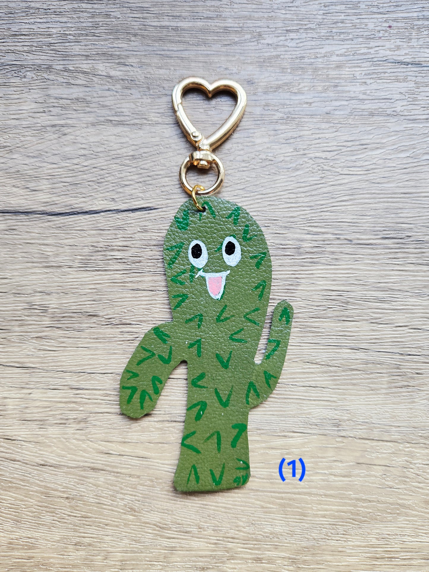 Cactus Leather Bag Charm/Keychain